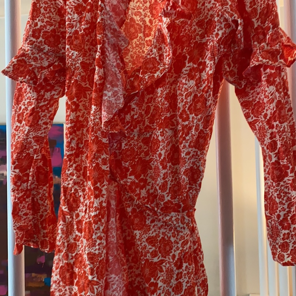 Topshop Ruffle Wrap Mini Dress - Picture 5 of 9